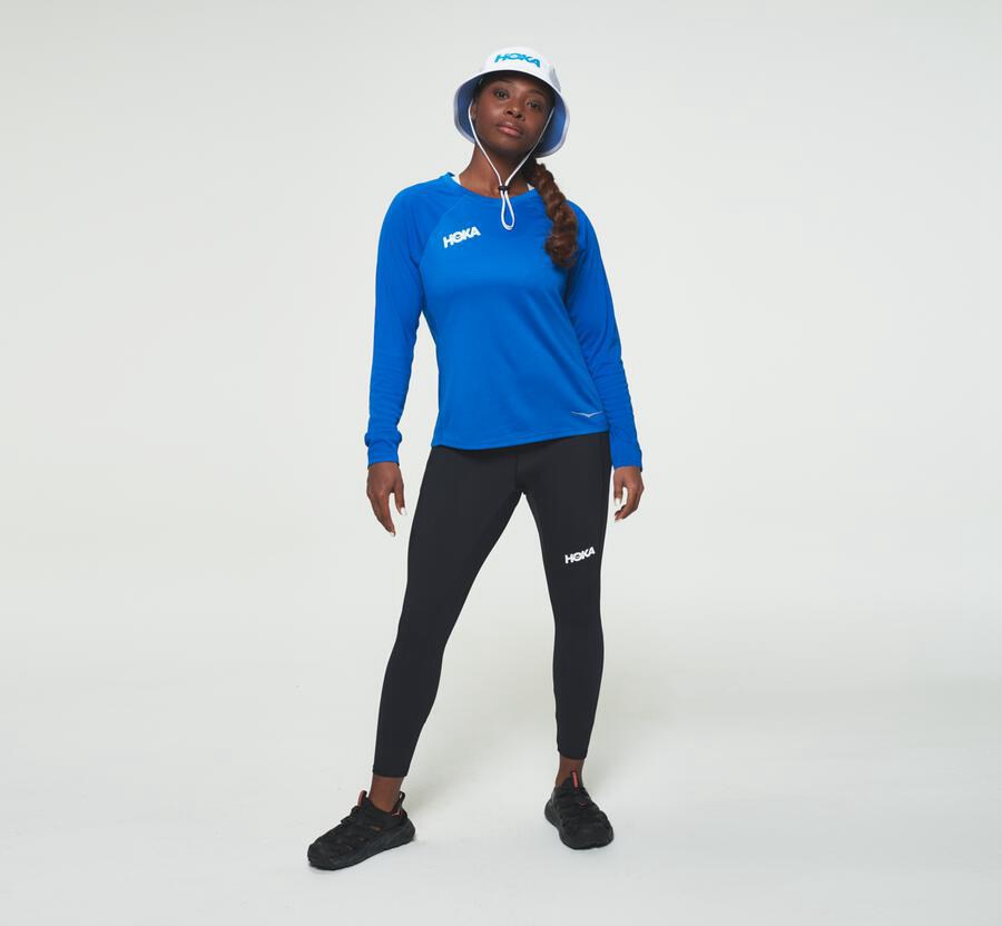 Hoka One One Top Dame - Performance Lang Sleeve - Blå - 817350IKP